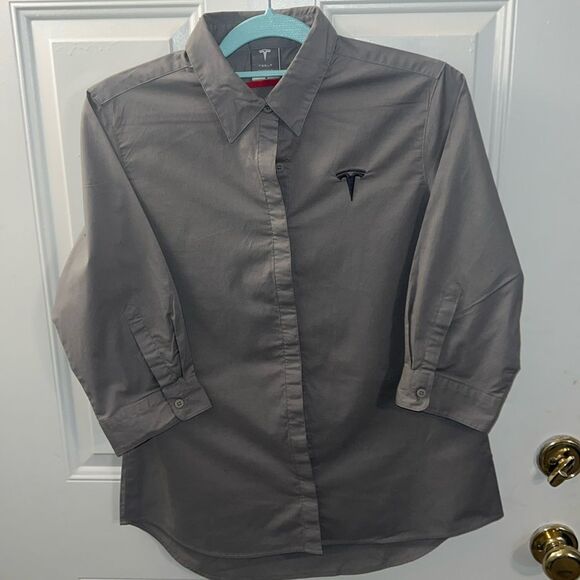 Tesla button down shirt gray - Picture 1 of 5